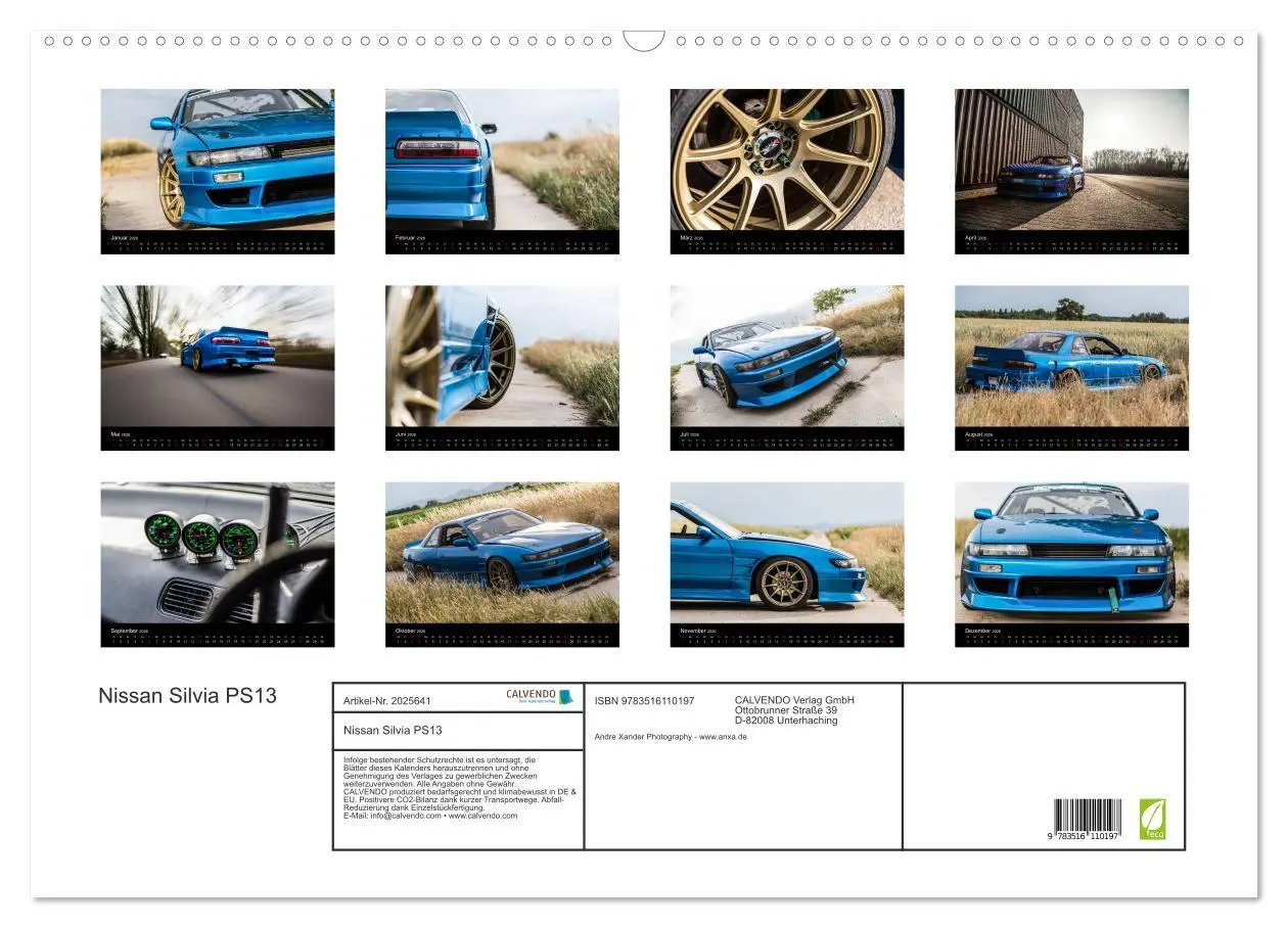 Bild: 9783516110197 | Nissan Silvia PS13 (Wandkalender 2026 DIN A2 quer), CALVENDO...