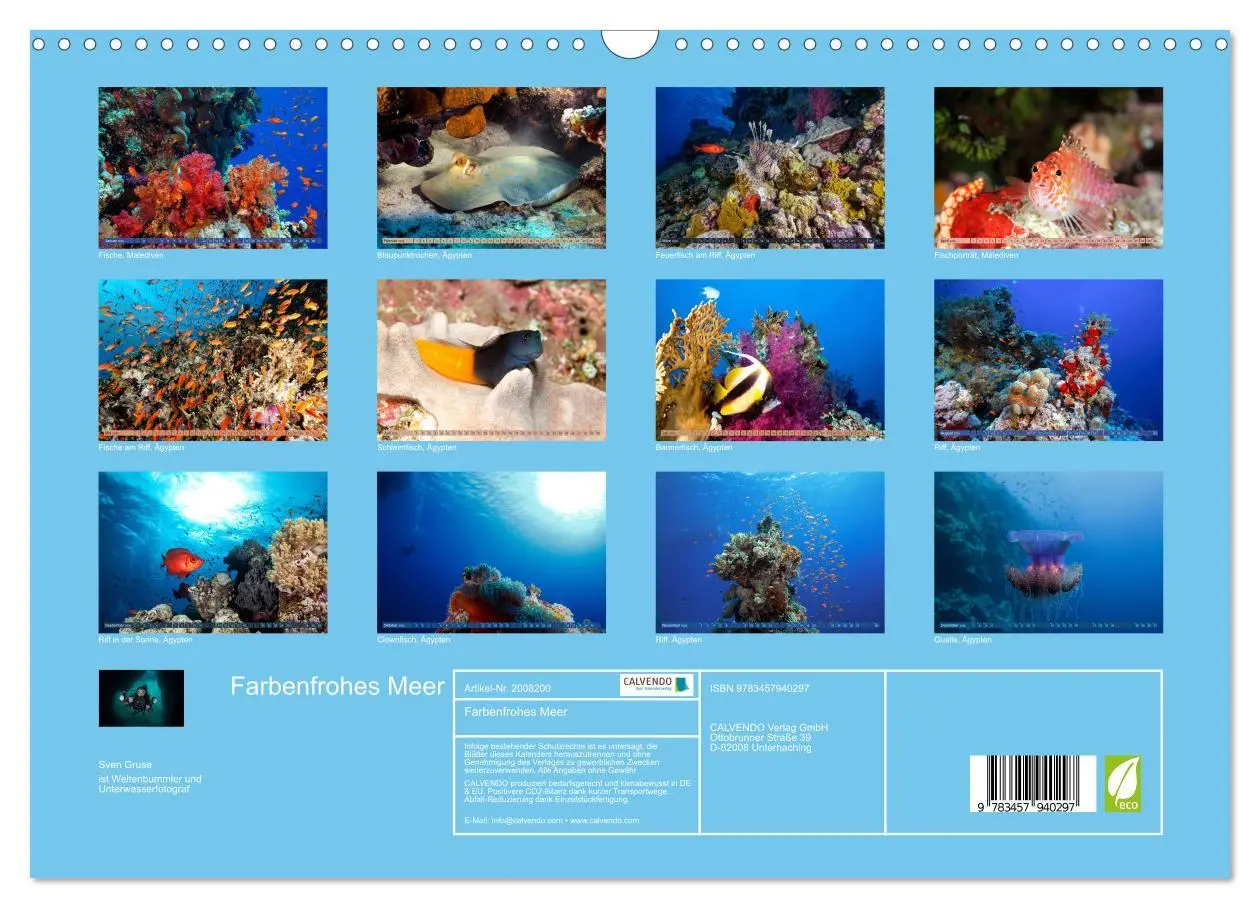 Bild: 9783457940297 | Farbenfrohes Meer (Wandkalender 2026 DIN A3 quer), CALVENDO...