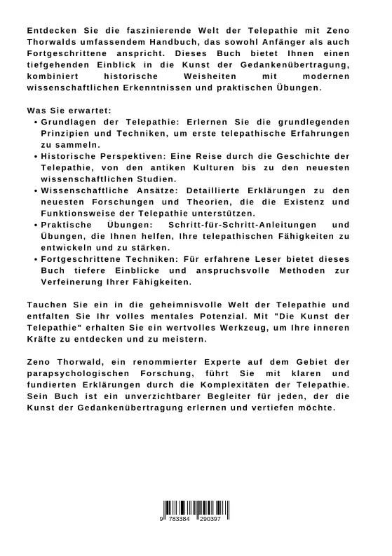 Bild: 9783384290397 | Die Kunst der Telepathie | Zeno Thorwald | Taschenbuch | 224 S. | 2024
