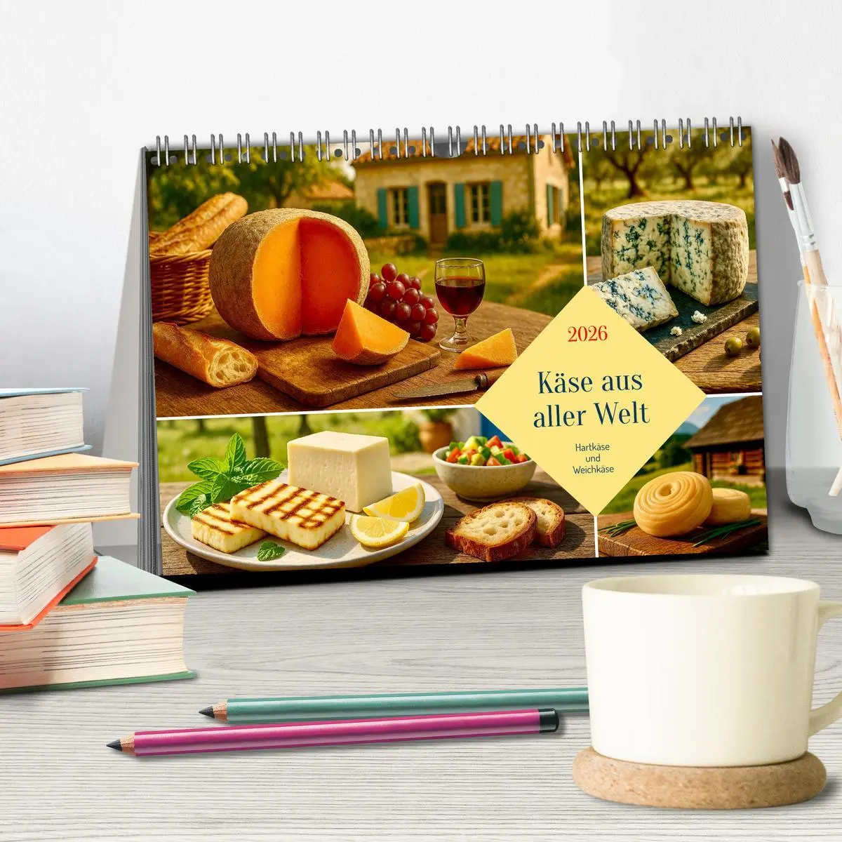 Bild: 9783516640397 | Käse aus aller Welt (Tischkalender 2026 DIN A5 quer), CALVENDO...