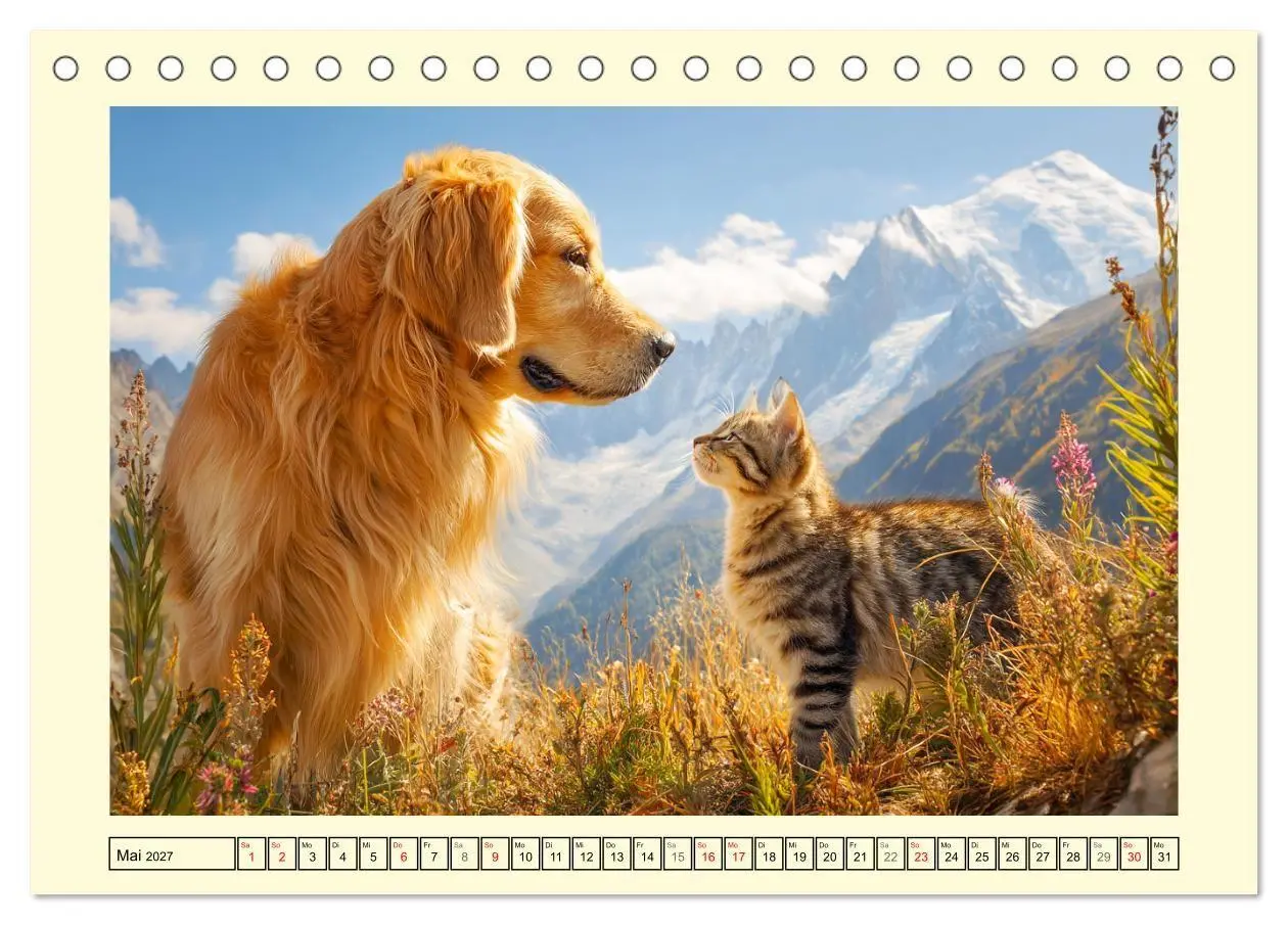Bild: 9783516950397 | Golden Retriever. Treue Seelenhunde in der Bergwelt (Tischkalender...