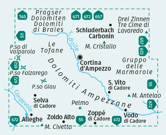 Bild: 9783991540397 | KOMPASS Wanderkarte 654 Cortina d'Ampezzo, Dolomiti Ampezzane,...