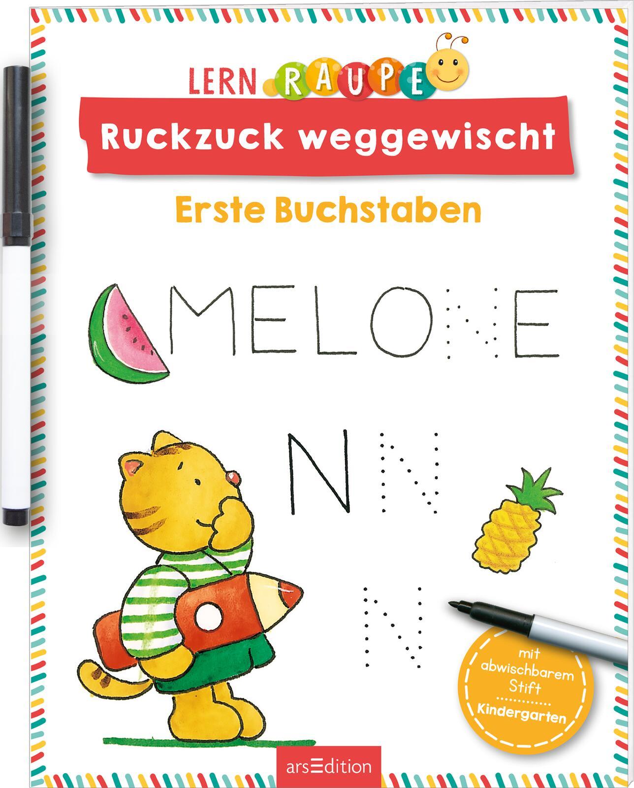 Cover: 9783845860497 | Lernraupe - Ruckzuck weggewischt! Erste Buchstaben | Angela Wiesner