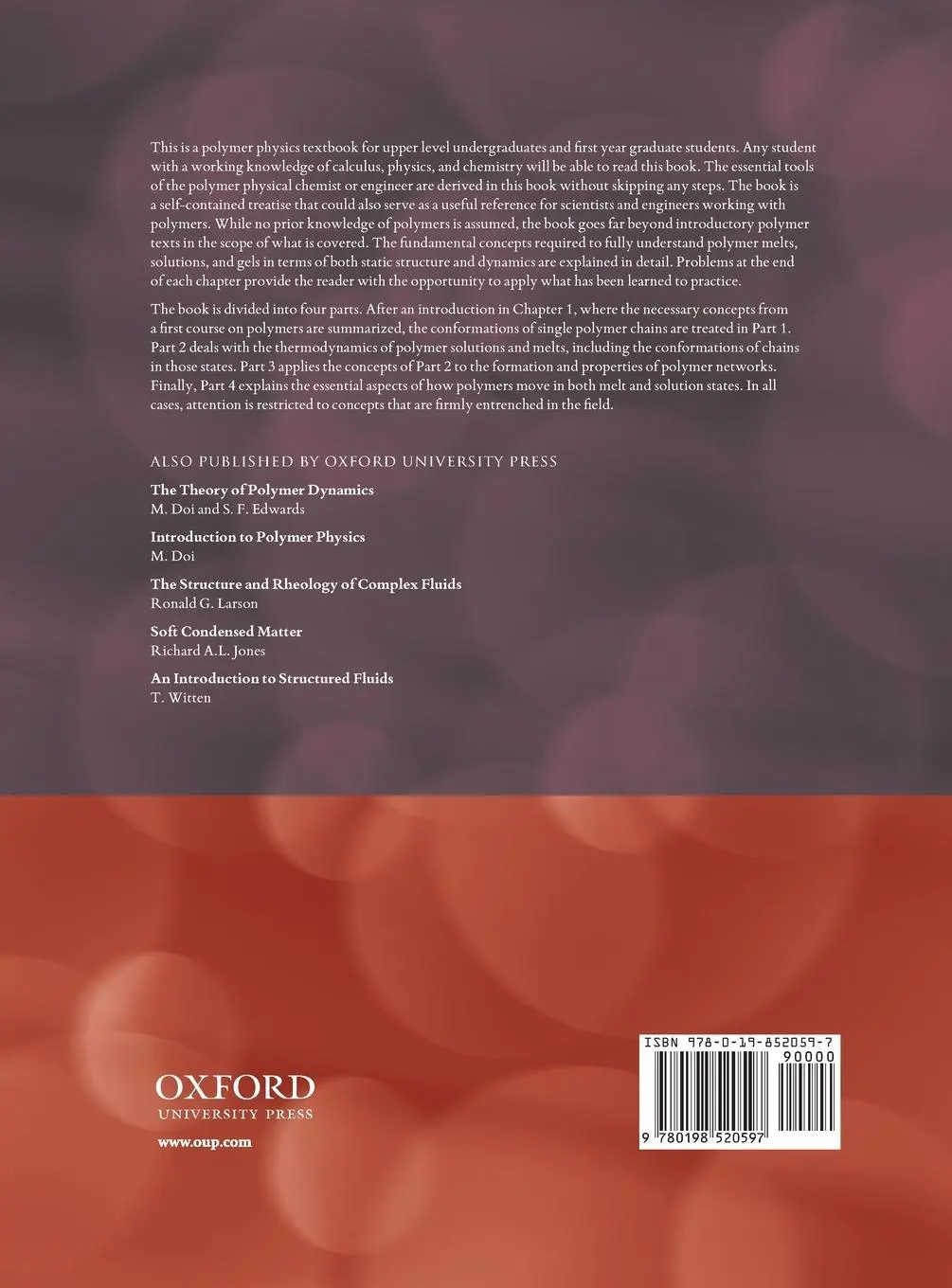 Rückseite: 9780198520597 | Polymer Physics | Michael Rubinstein | Buch | Gebunden | Englisch