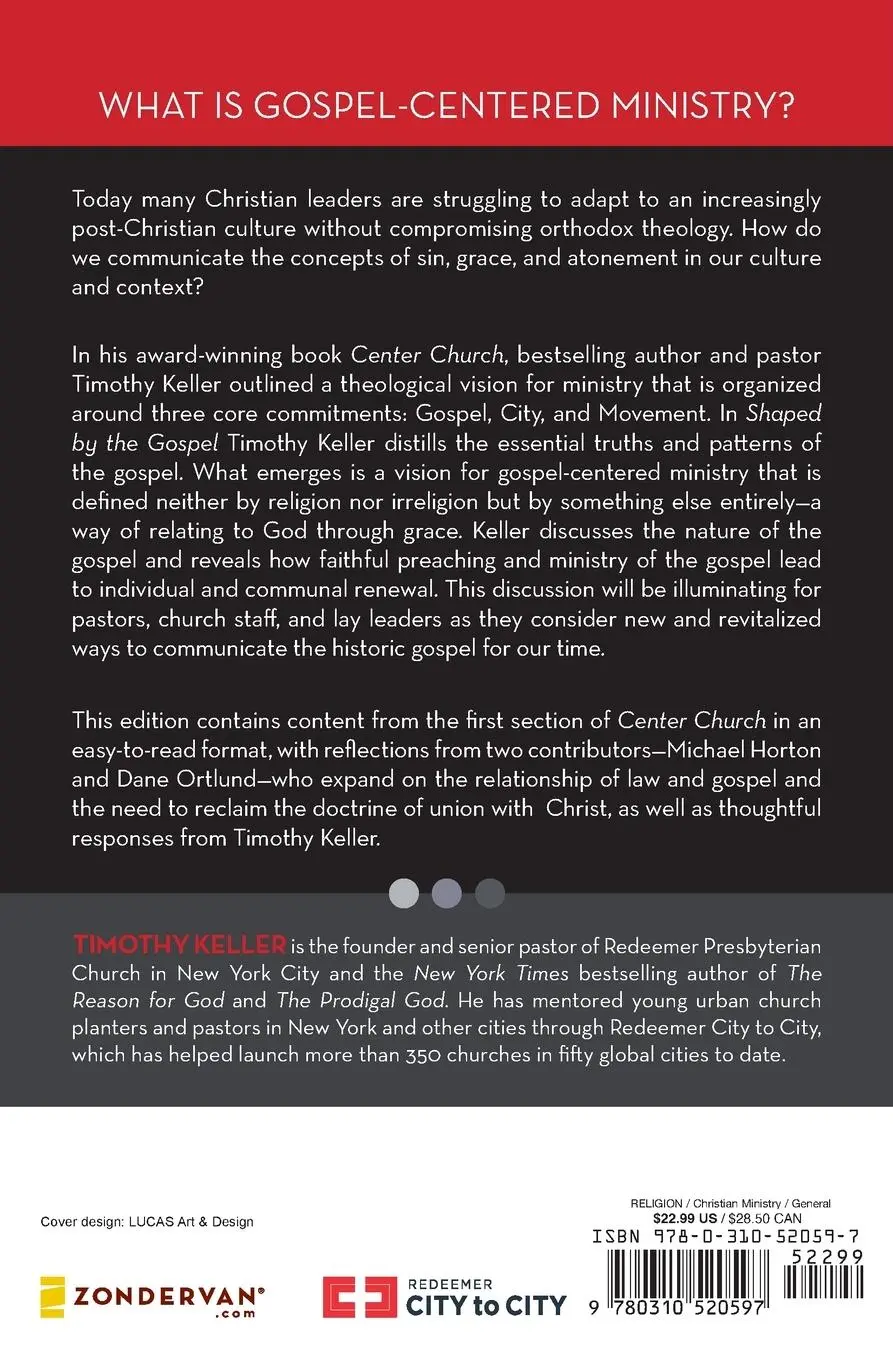 Rückseite: 9780310520597 | Shaped by the Gospel | Timothy Keller | Taschenbuch | Englisch | 2016