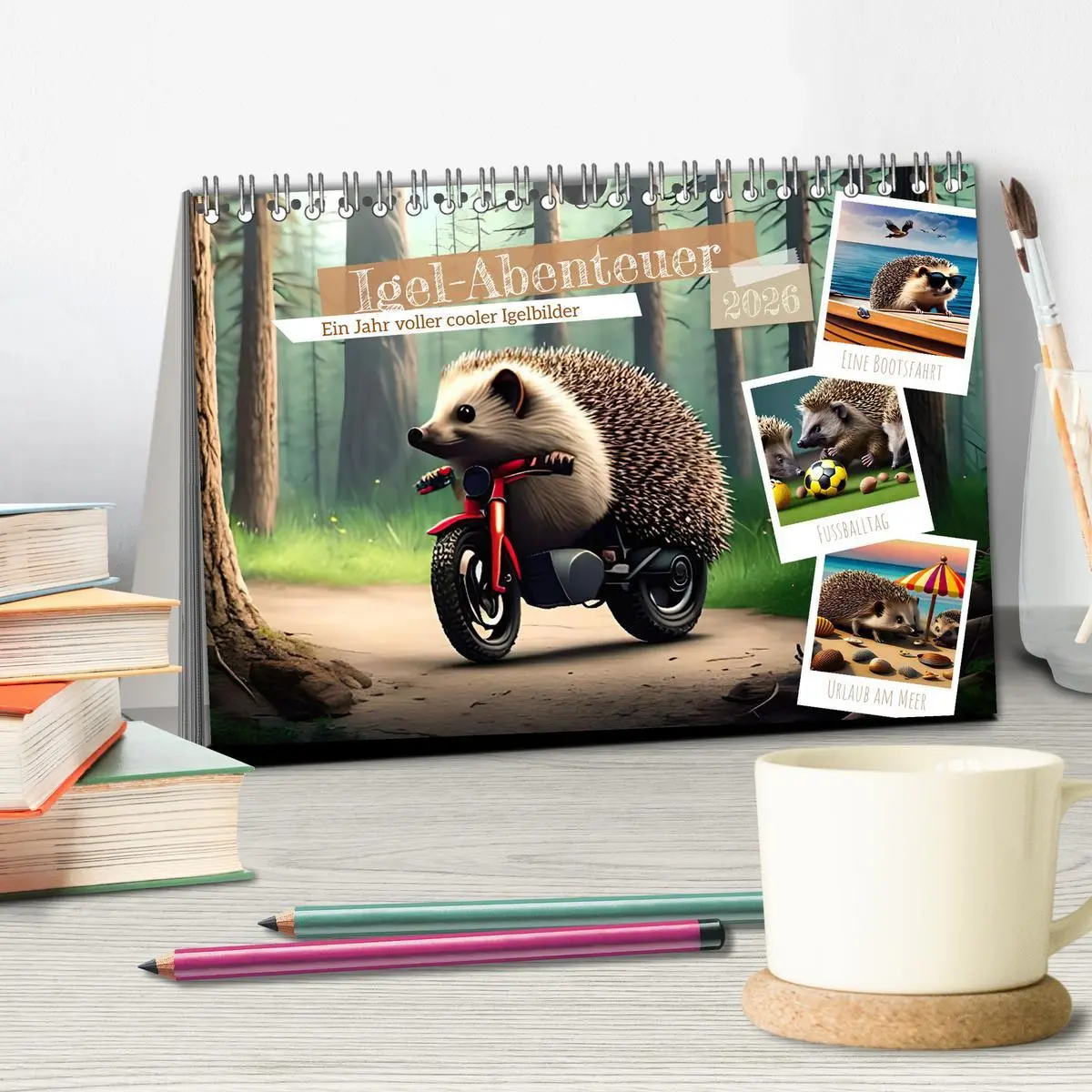 Bild: 9783457530597 | Igel-Abenteuer (Tischkalender 2026 DIN A5 quer), CALVENDO...
