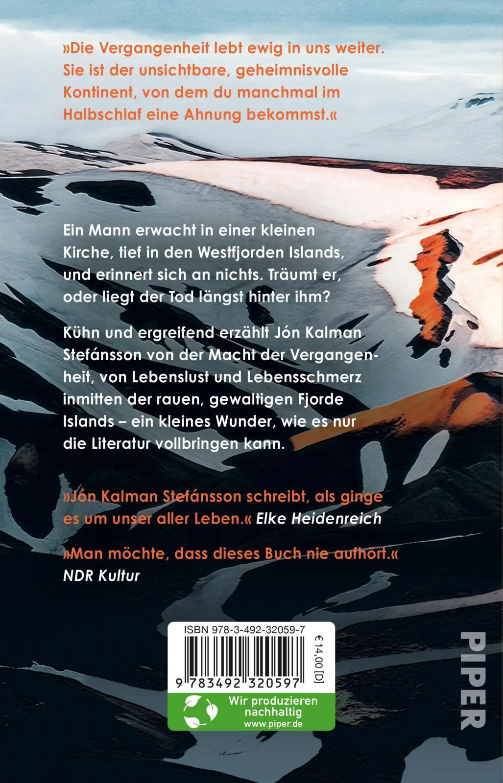 Rückseite: 9783492320597 | Dein Fortsein ist Finsternis | Roman Island-Roman | Stefánsson | Buch