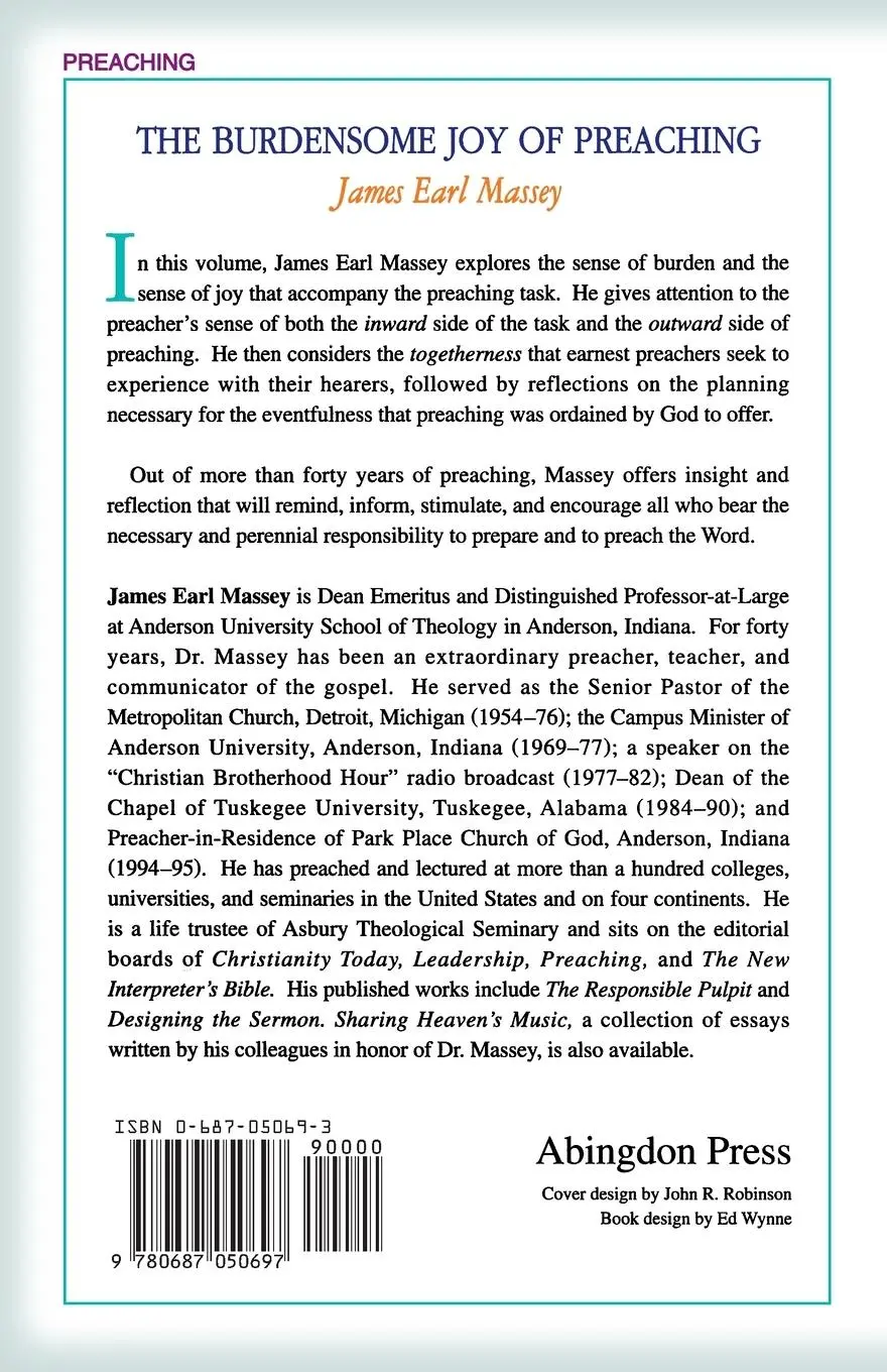 Rückseite: 9780687050697 | The Burdensome Joy of Preaching | James Earl Massey | Taschenbuch
