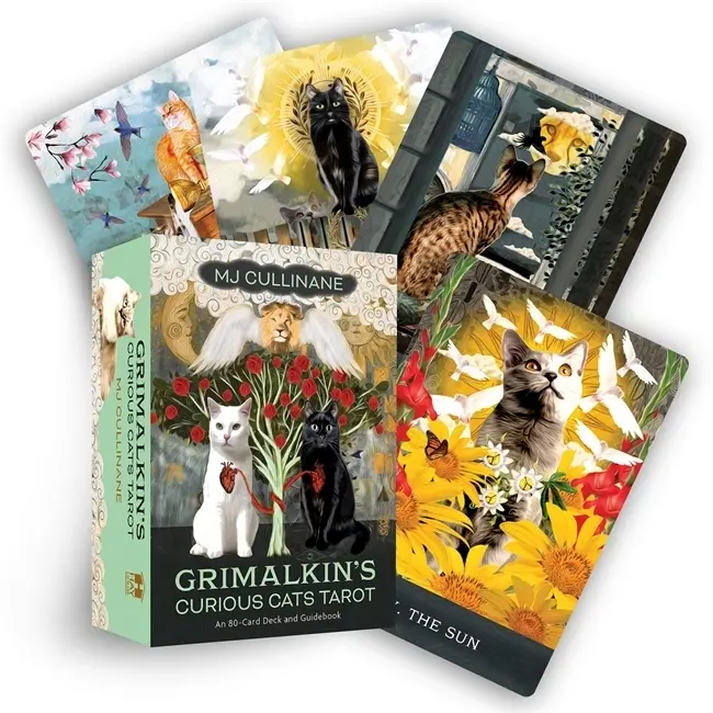 Cover: 9781401970697 | Grimalkin's Curious Cats Tarot | An 80-Card Deck and Guidebook | Box