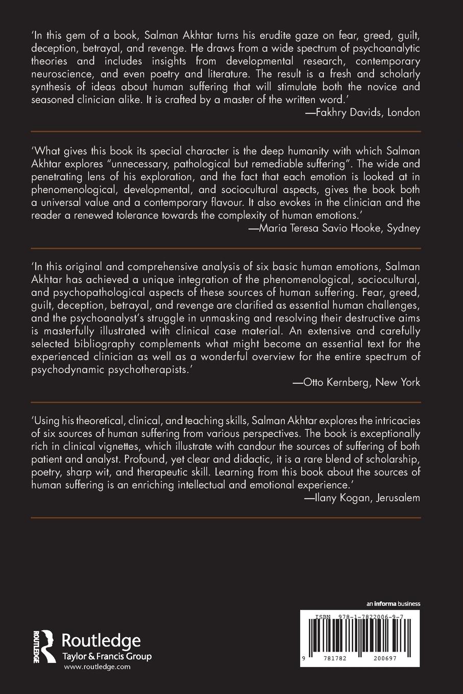Rückseite: 9781782200697 | Sources of Suffering | Salman Akhtar | Taschenbuch | Englisch | 2014