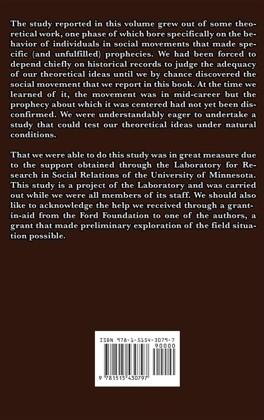Rückseite: 9781515430797 | When Prophecy Fails | Leon Festinger | Buch | Englisch | 2018