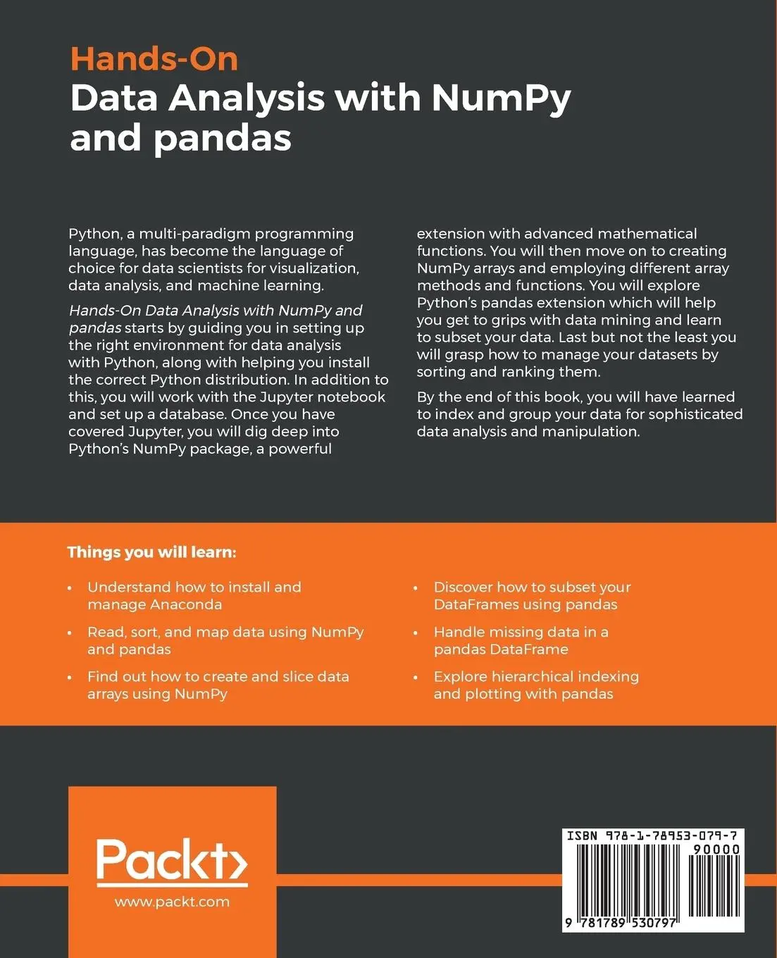 Rückseite: 9781789530797 | Hands-On Data Analysis with NumPy and Pandas | Curtis Miller | Buch