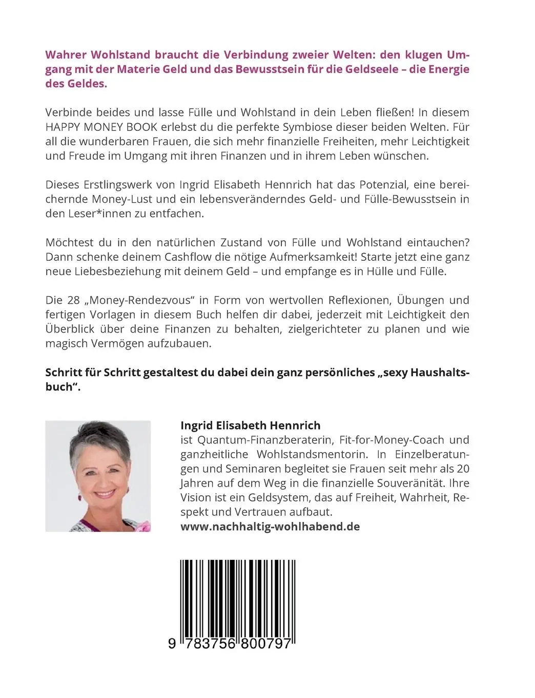 Rückseite: 9783756800797 | Rendezvous mit deinem Cashflow | Ingrid Elisabeth Hennrich | Buch