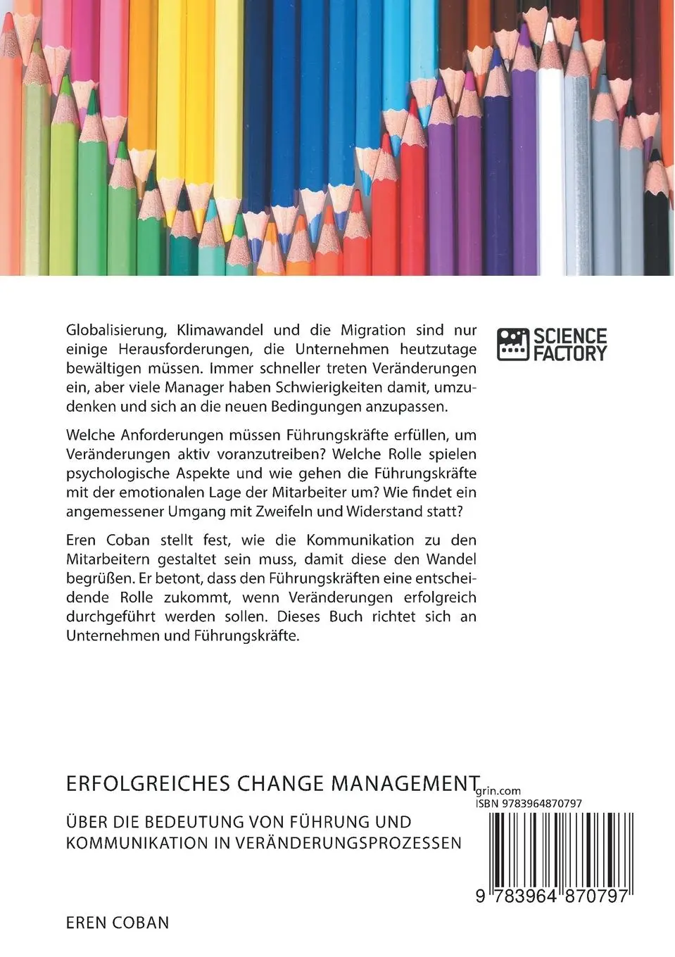 Rückseite: 9783964870797 | Erfolgreiches Change Management. Über die Bedeutung von Führung und...
