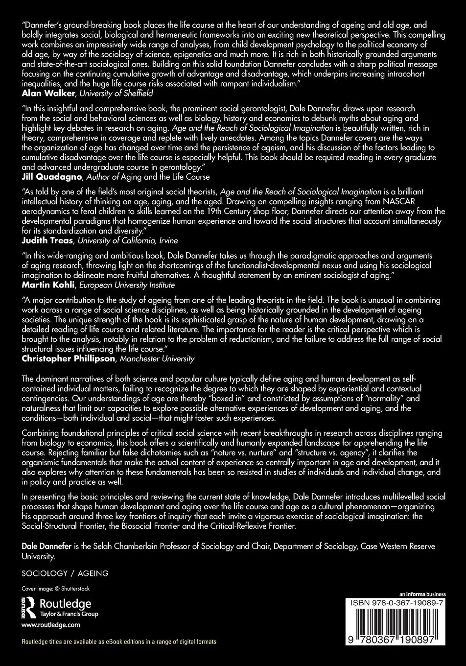 Rückseite: 9780367190897 | Age and the Reach of Sociological Imagination | Dale Dannefer | Buch
