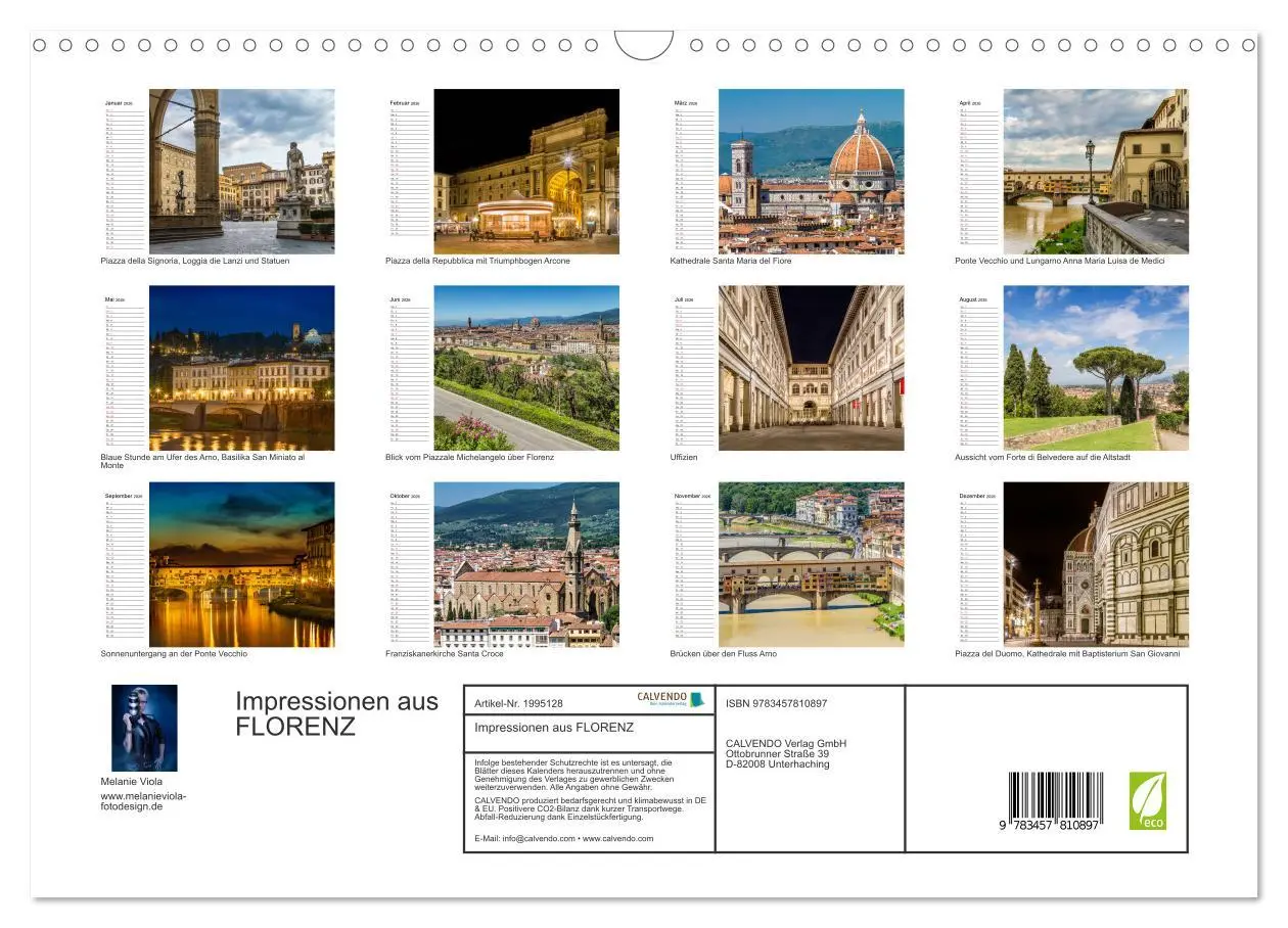 Bild: 9783457810897 | Impressionen aus FLORENZ (Wandkalender 2026 DIN A3 quer), CALVENDO...