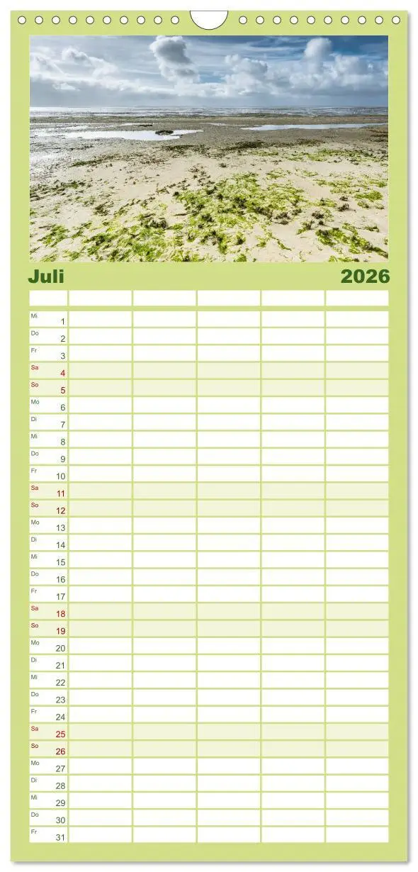 Bild: 9783516520897 | Familienplaner 2026 - Ameland Wunderschöne Insel mit 5 Spalten...