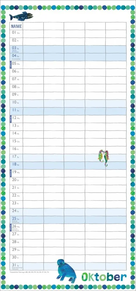 Bild: 9783756410897 | Die kleine Raupe Nimmersatt Familienplaner 2026 | Eric Carle | 15 S.