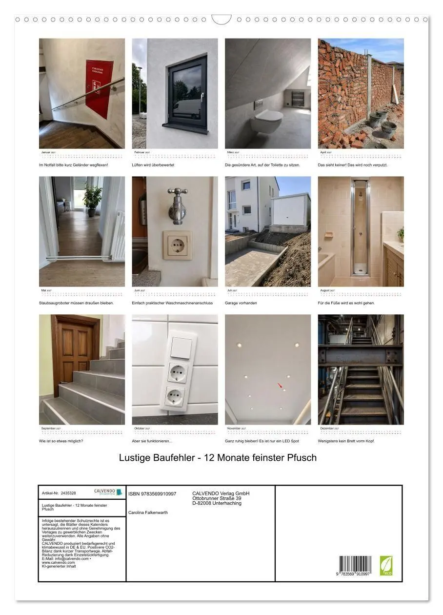 Bild: 9783569910997 | Lustige Baufehler - 12 Monate feinster Pfusch (Wandkalender 2027...