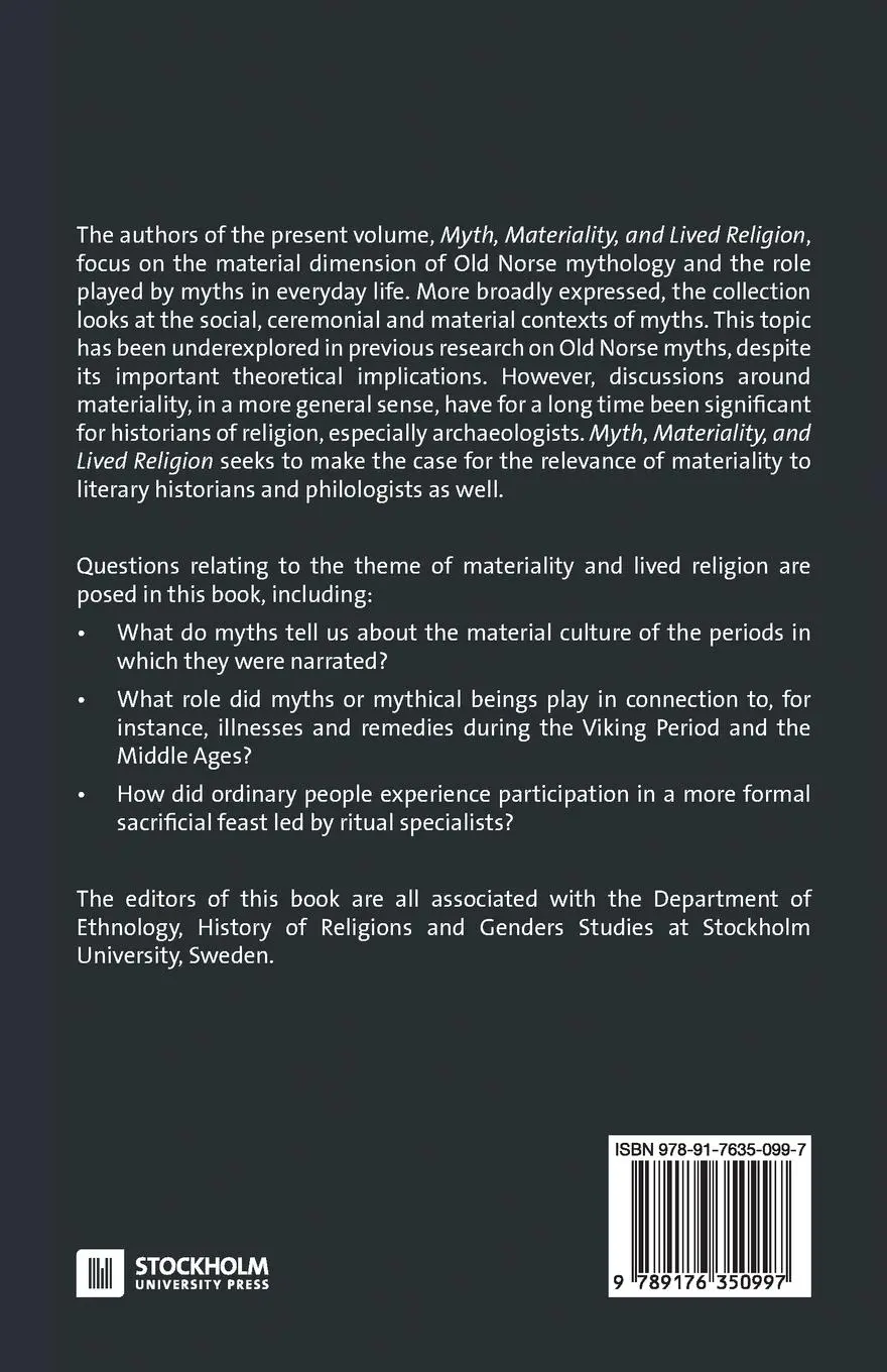 Rückseite: 9789176350997 | Myth, Materiality, and Lived Religion | Edholm (u. a.) | Taschenbuch