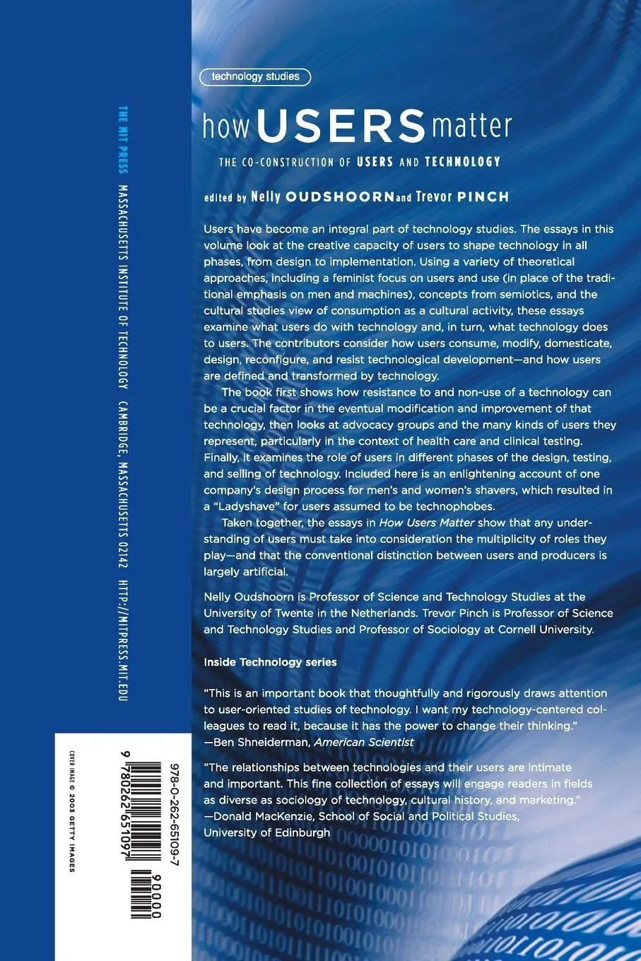 Rückseite: 9780262651097 | How Users Matter | The Co-Construction of Users and Technology | Buch