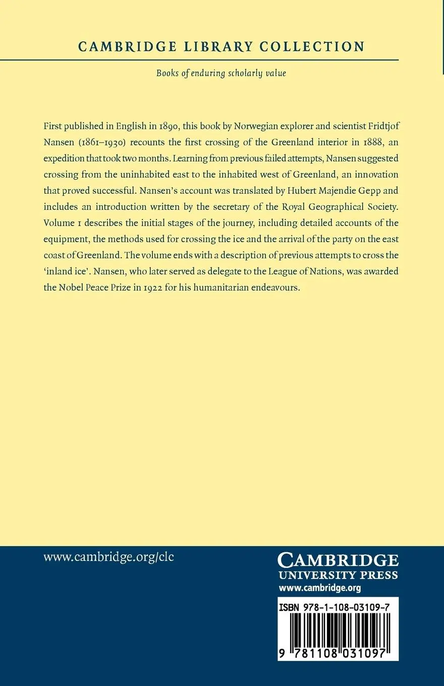 Rückseite: 9781108031097 | The First Crossing of Greenland - Volume 1 | Fridtjof Nansen | Buch