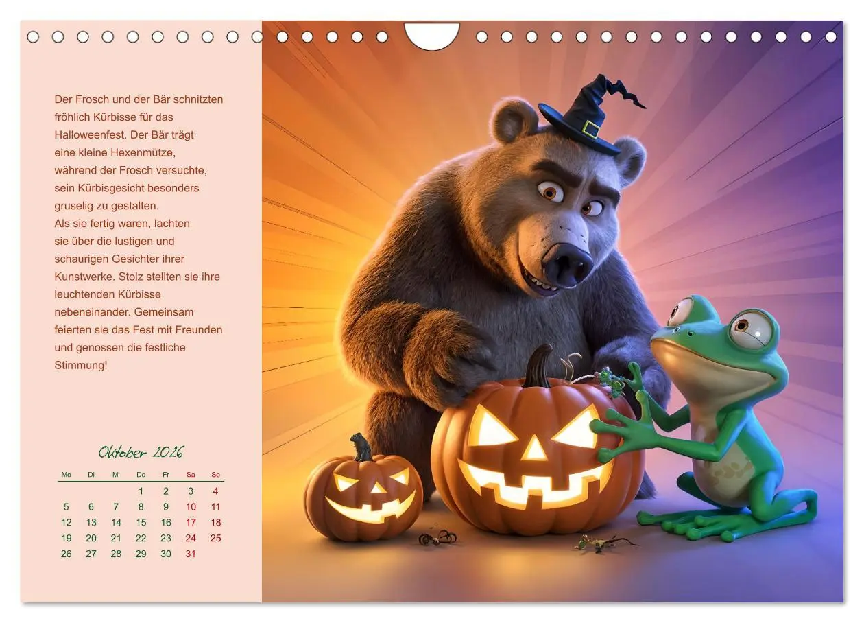 Bild: 9783457311097 | Der Frosch und der Bär - Ein Jahr voller Abenteuer (Wandkalender...