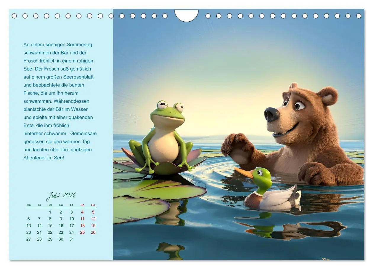 Bild: 9783457311097 | Der Frosch und der Bär - Ein Jahr voller Abenteuer (Wandkalender...