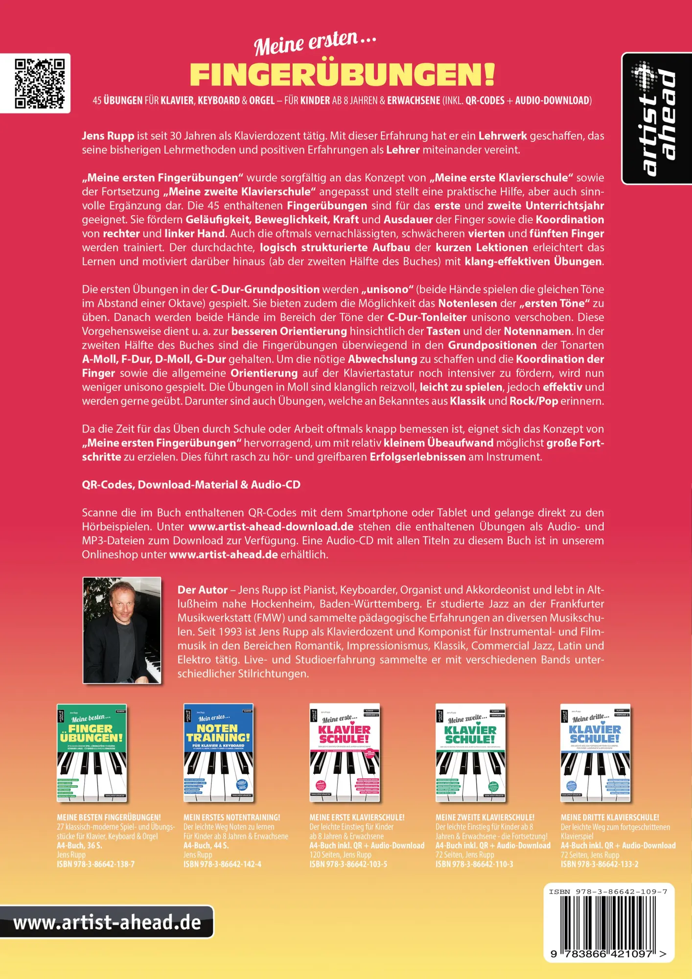 Rückseite: 9783866421097 | Meine ersten Fingerübungen! | Jens Rupp | Broschüre | 32 S. | Deutsch