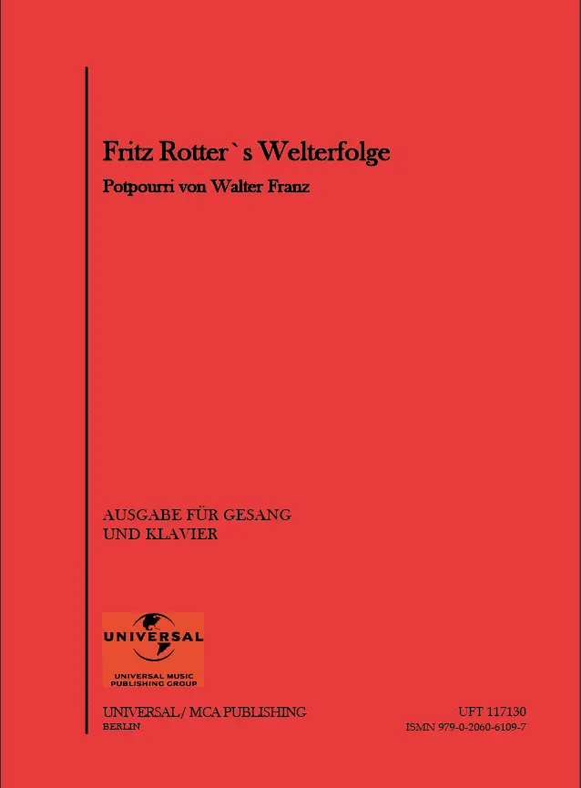 Cover: 9790206061097 | Fritz Rotter's Welterfolge | Fritz Rotter | Buch | UFT