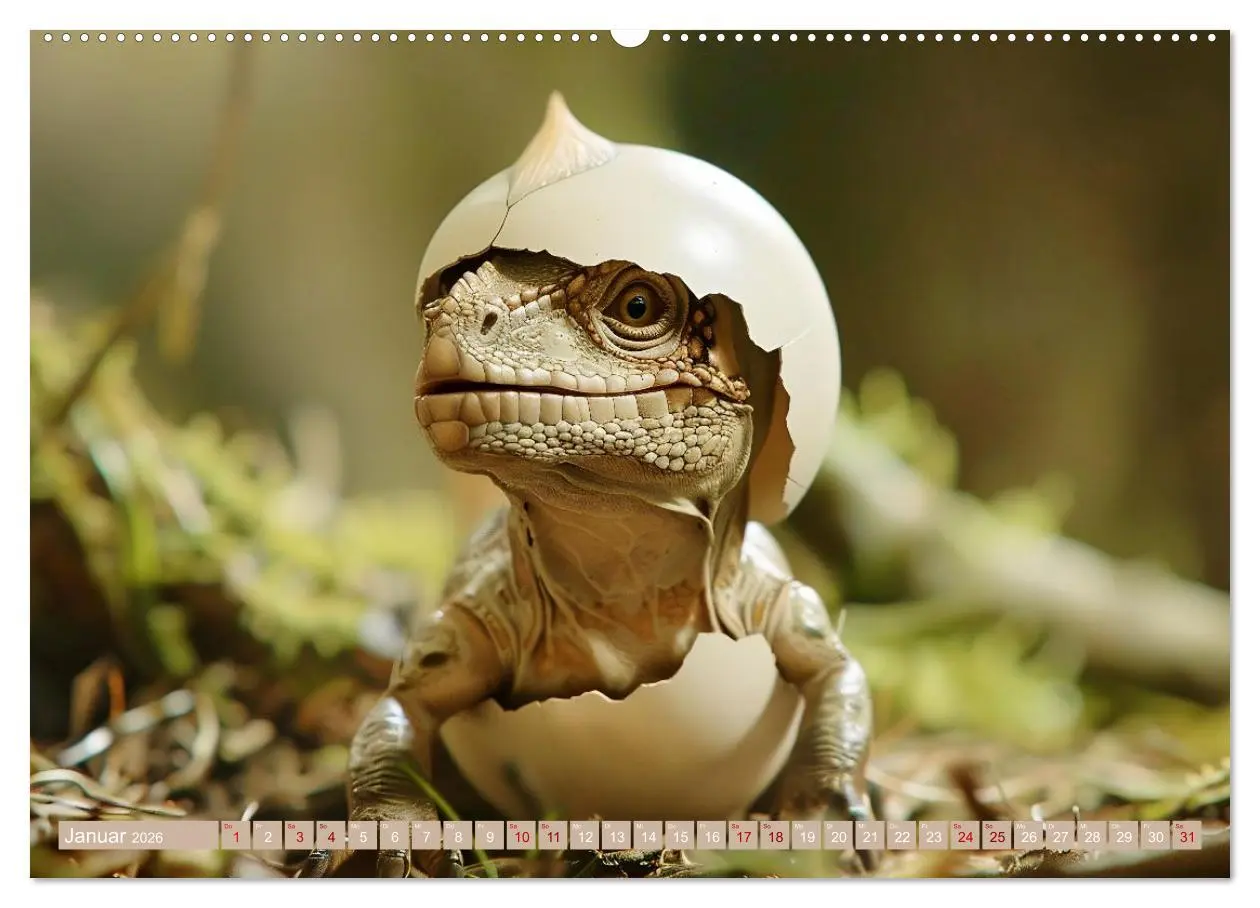 Bild: 9783457301197 | Dino-Babys (Wandkalender 2026 DIN A2 quer), CALVENDO Monatskalender
