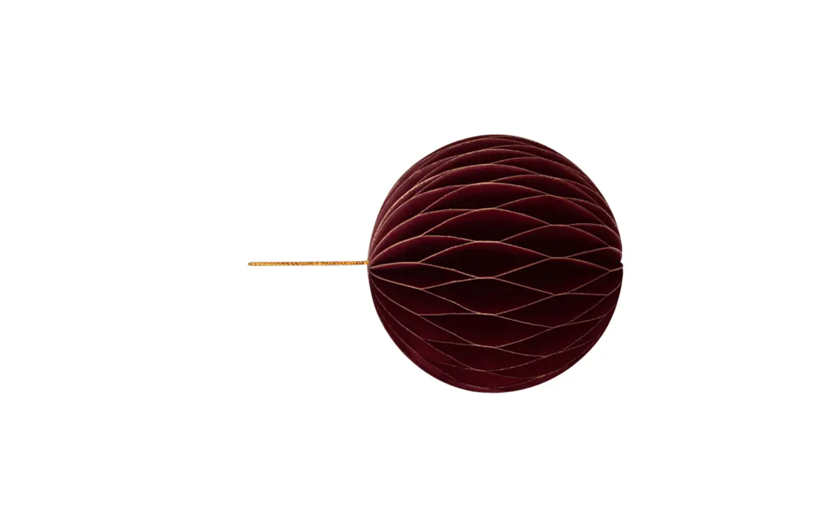 Wabenkugel mit Hänger, rot 8cm, 4St., Papier