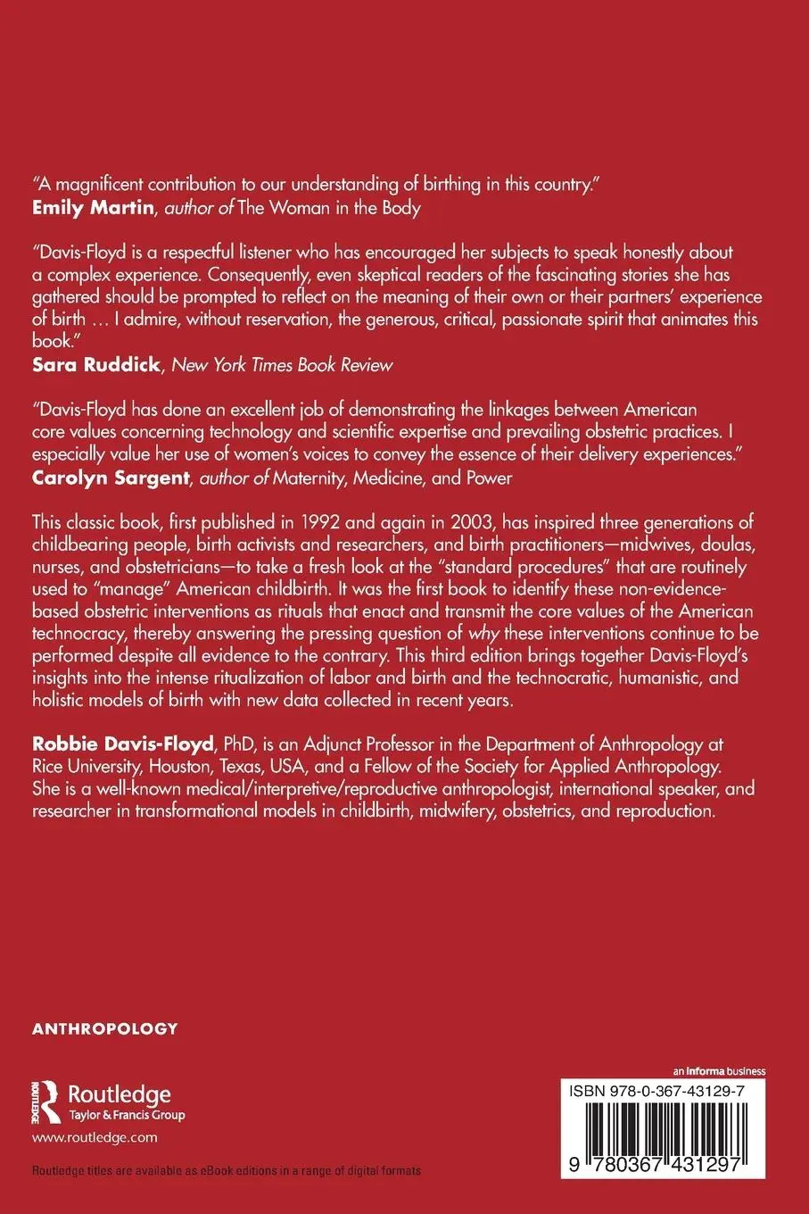 Rückseite: 9780367431297 | Birth as an American Rite of Passage | Robbie Davis-Floyd | Buch