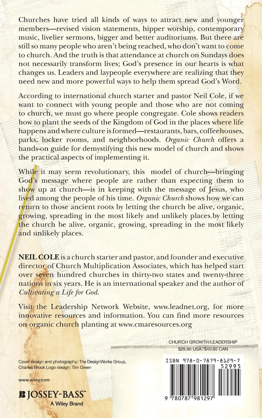 Rückseite: 9780787981297 | Organic Church | Neil Cole | Buch | Gebunden | Englisch | 2005 | Wiley