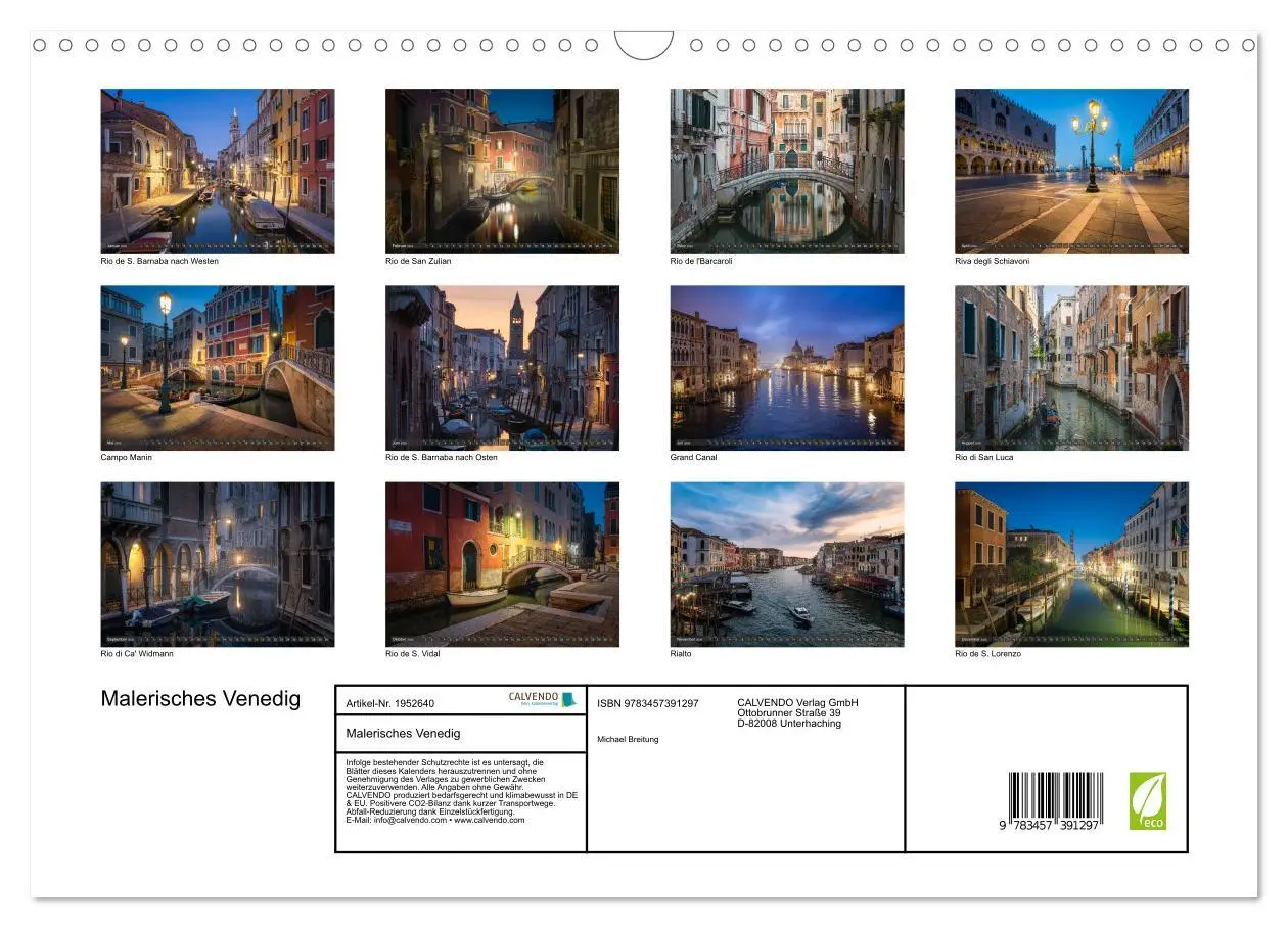 Bild: 9783457391297 | Malerisches Venedig (Wandkalender 2026 DIN A3 quer), CALVENDO...