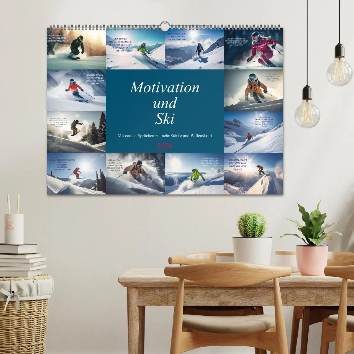 Bild: 9783457531297 | Motivation und Ski (Wandkalender 2026 DIN A2 quer), CALVENDO...