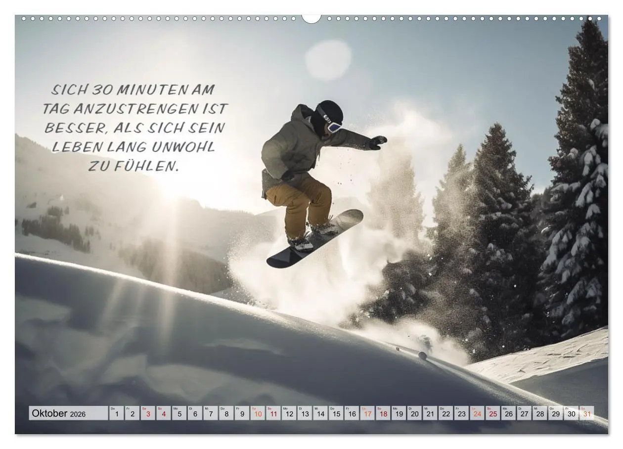 Bild: 9783457531297 | Motivation und Ski (Wandkalender 2026 DIN A2 quer), CALVENDO...