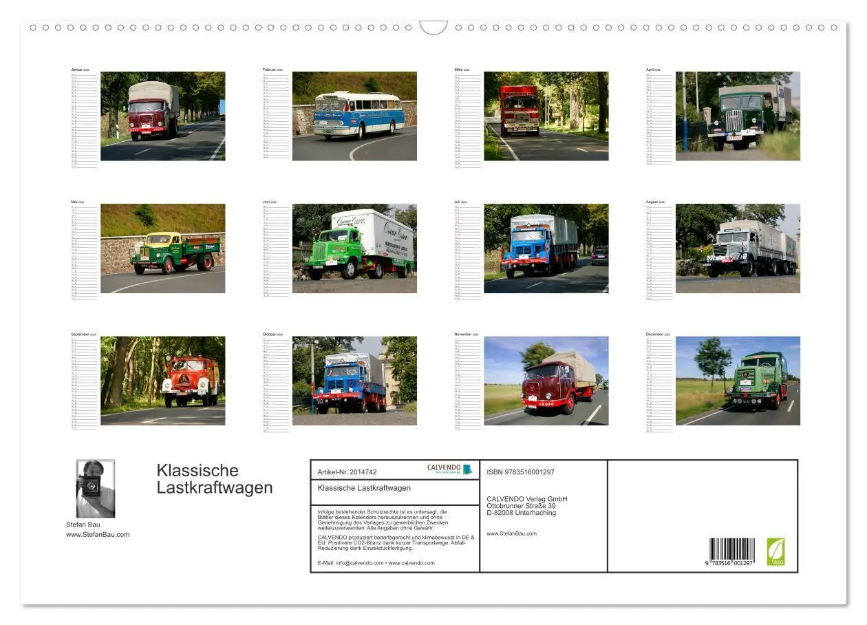 Bild: 9783516001297 | Klassische Lastkraftwagen (Wandkalender 2026 DIN A2 quer), CALVENDO...