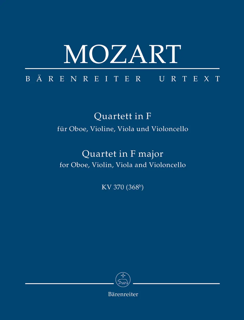 Cover: 9790006201297 | Oboe Quartet K370 F Study Score | Wolfgang Amadeus Mozart