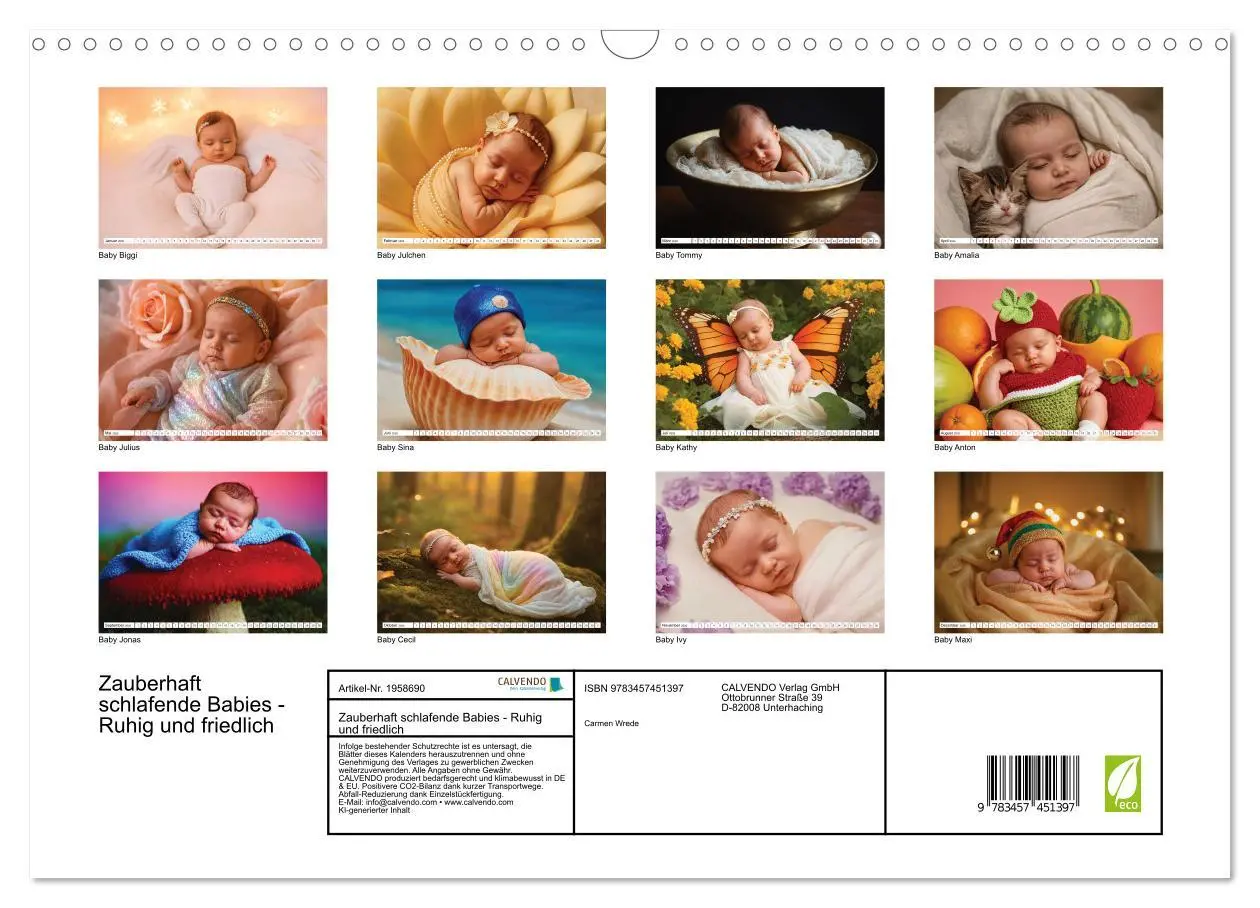 Bild: 9783457451397 | Zauberhaft schlafende Babies - Ruhig und friedlich (Wandkalender...