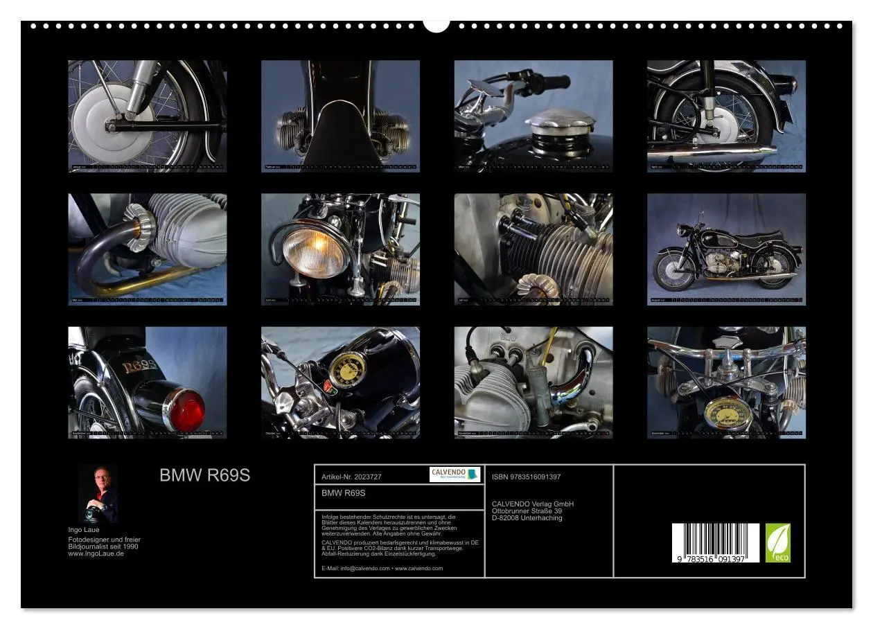 Bild: 9783516091397 | BMW R69S (hochwertiger Premium Wandkalender 2026 DIN A2 quer),...