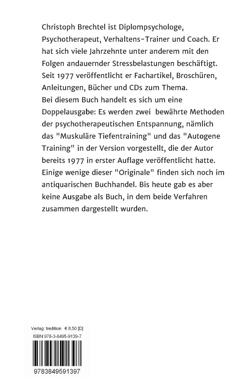 Rückseite: 9783849591397 | Basics der Entspannung | Christoph Brechtel | Taschenbuch | Paperback