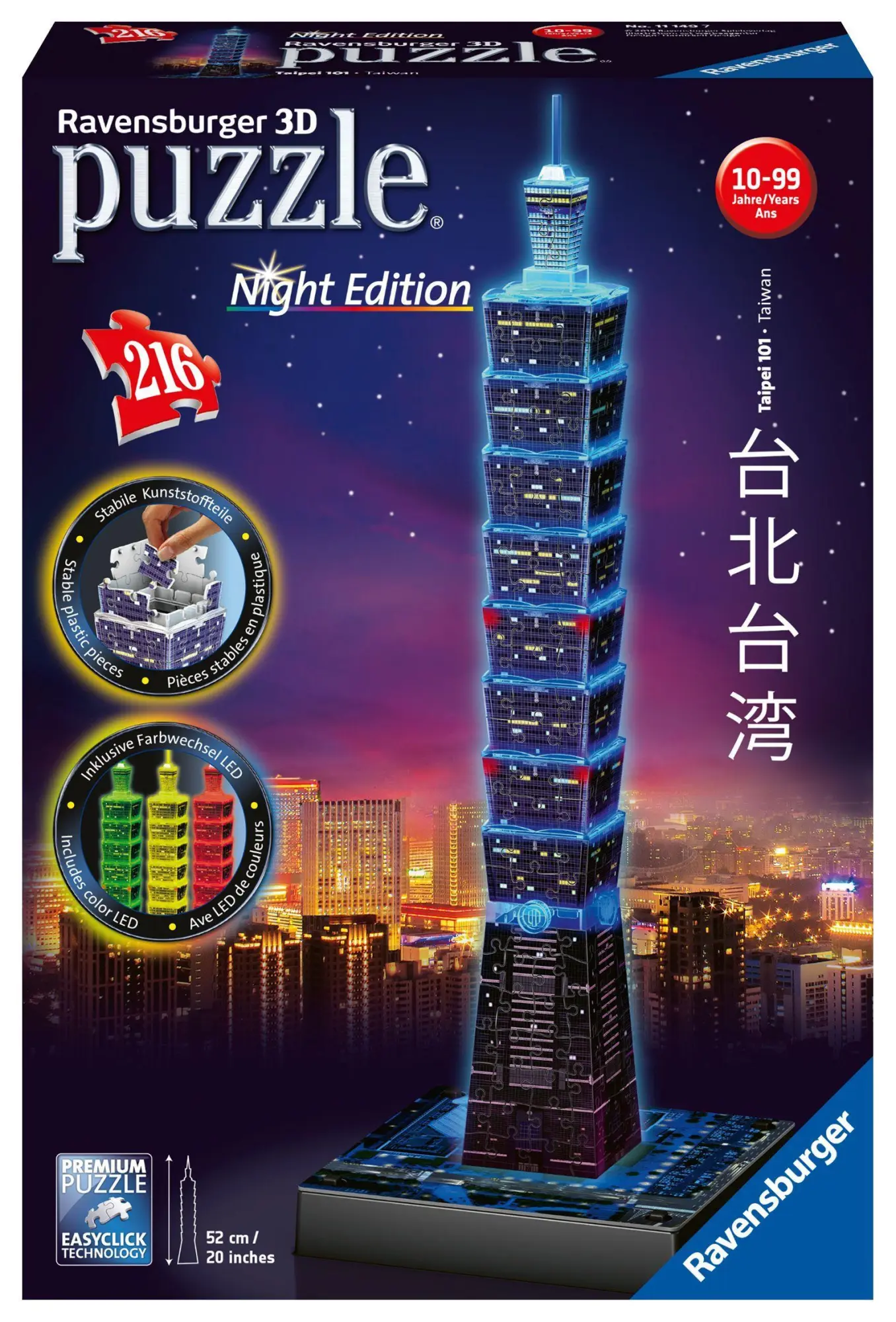 Cover: 4005556111497 | Taipei 101 bei Nacht 3D Puzzle 216 Teile | Spiel | 3D Puzzles | 11149
