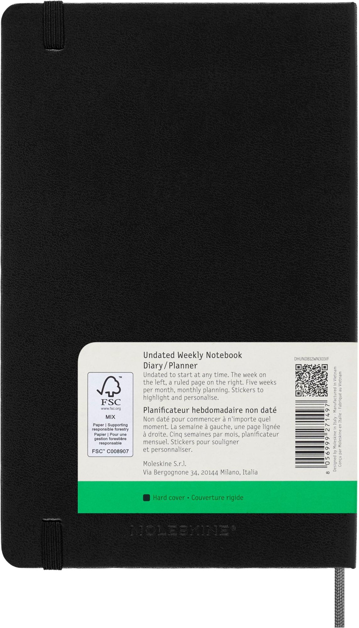 Bild: 8056999271497 | Moleskine undatierter Wochen Notizkalender, L/A5, 1 Wo = 1 Seite,...