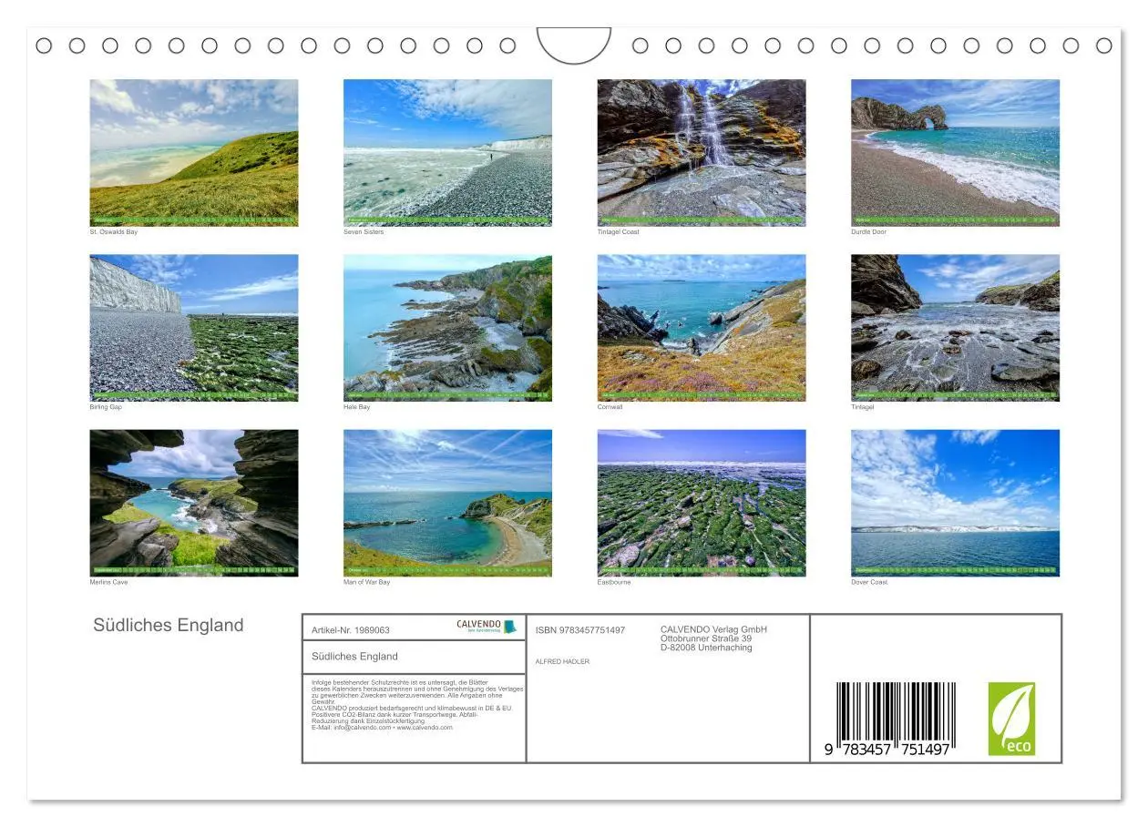 Bild: 9783457751497 | Südliches England (Wandkalender 2026 DIN A4 quer), CALVENDO...
