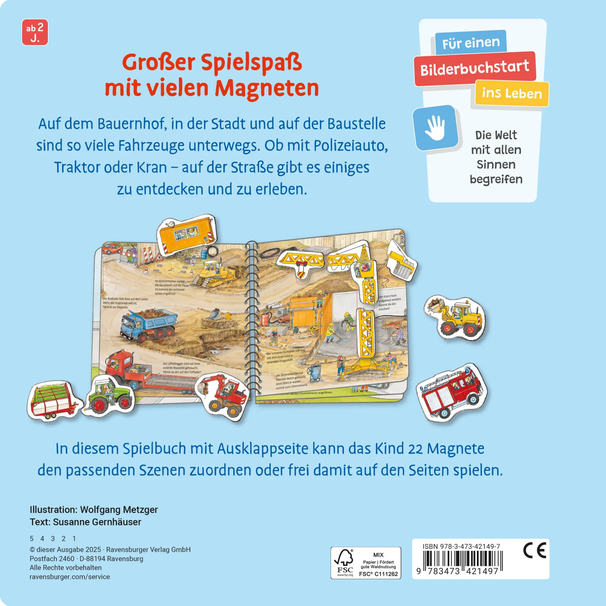 Rückseite: 9783473421497 | Mein großes Magnetbuch - Wer fährt wohin? | Mit 22 Magneten | Buch