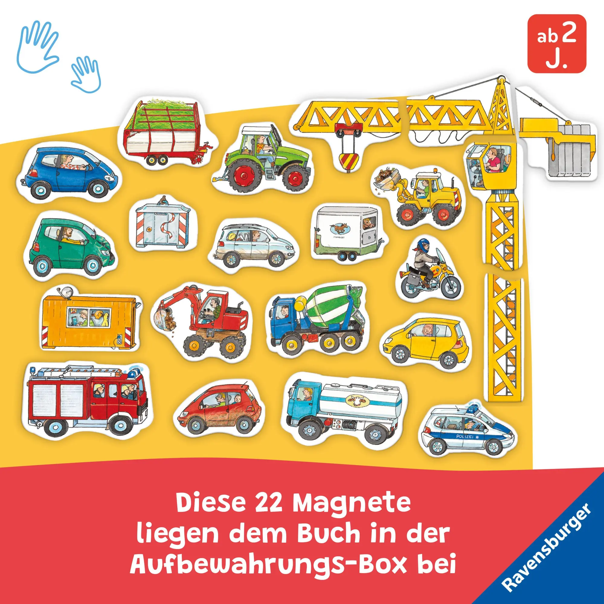 Bild: 9783473421497 | Mein großes Magnetbuch - Wer fährt wohin? | Mit 22 Magneten | Buch