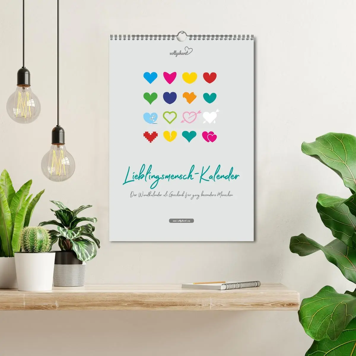 Bild: 9783516391497 | vollgeherzt: Lieblingsmensch-Kalender - Der Wandkalender als...