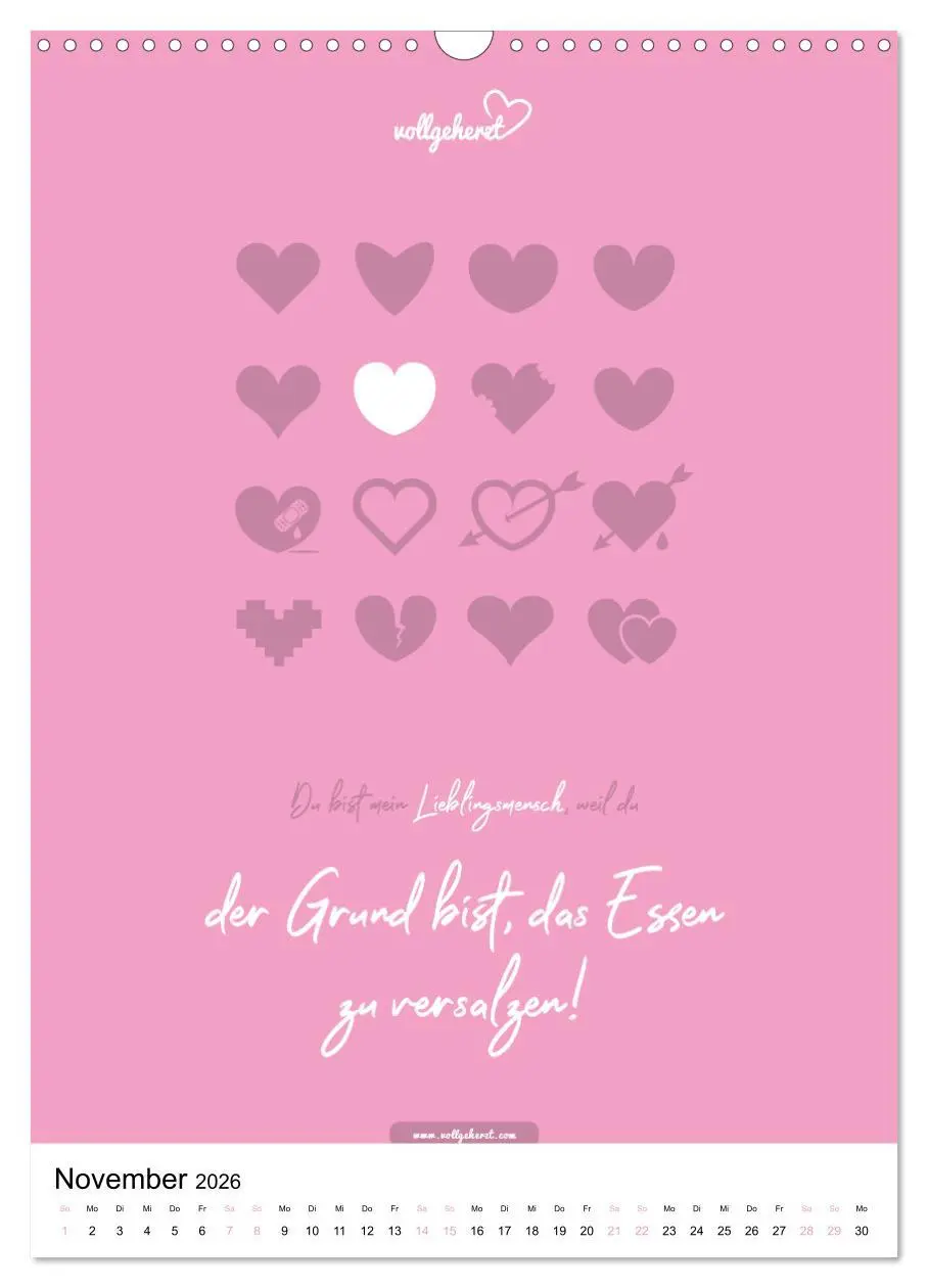 Bild: 9783516391497 | vollgeherzt: Lieblingsmensch-Kalender - Der Wandkalender als...