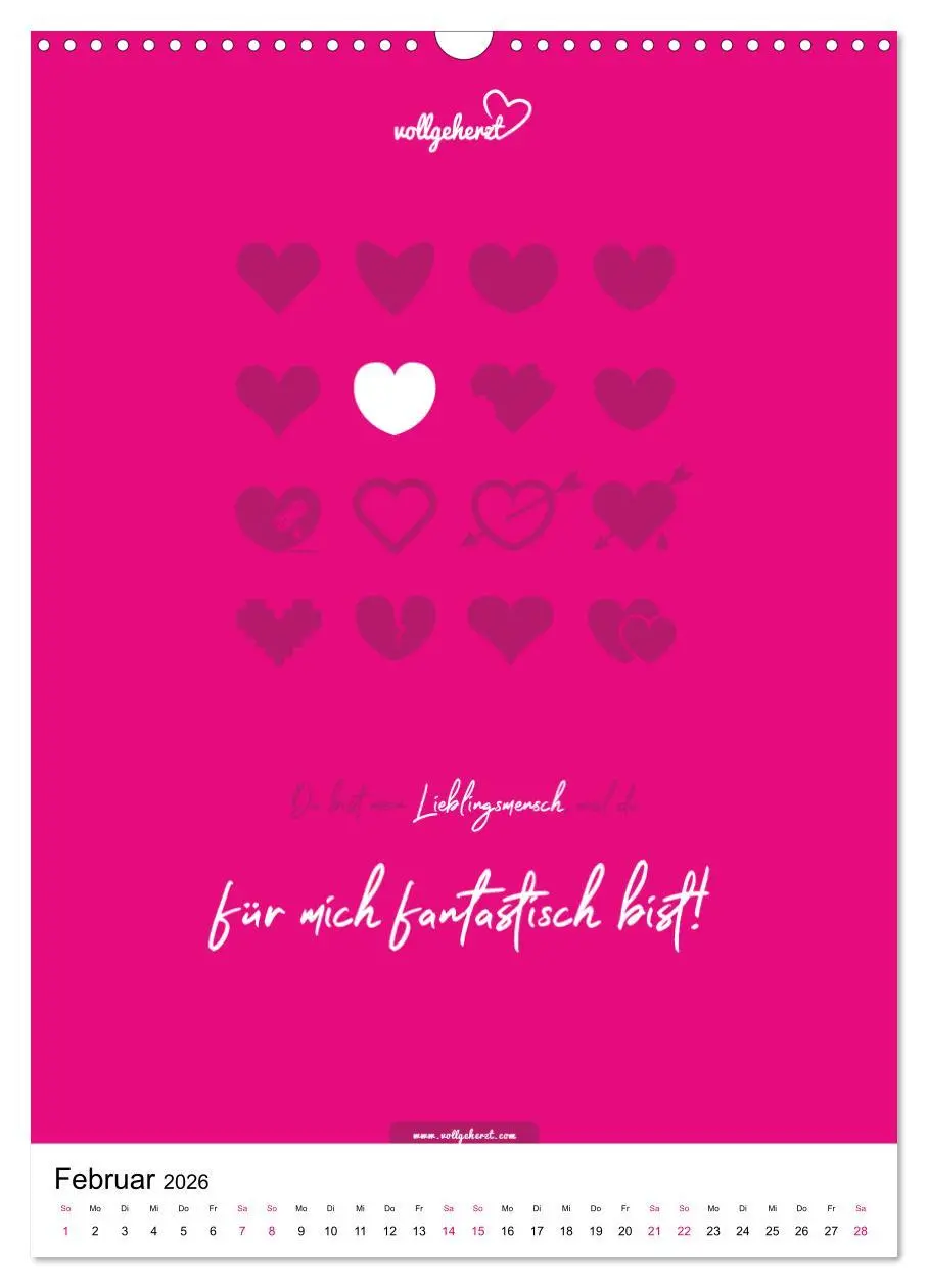 Bild: 9783516391497 | vollgeherzt: Lieblingsmensch-Kalender - Der Wandkalender als...